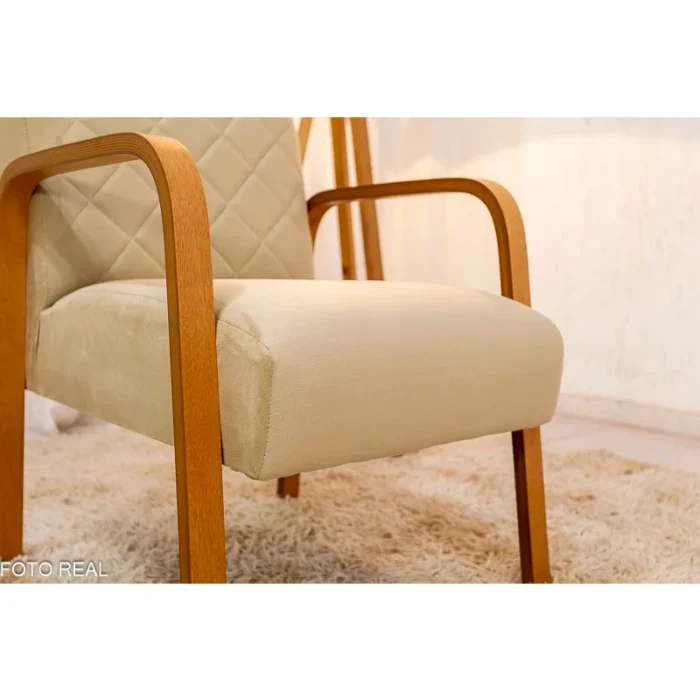 .Poltrona Ayla Veludo Bege 6010 (ruff). - Imagem 9