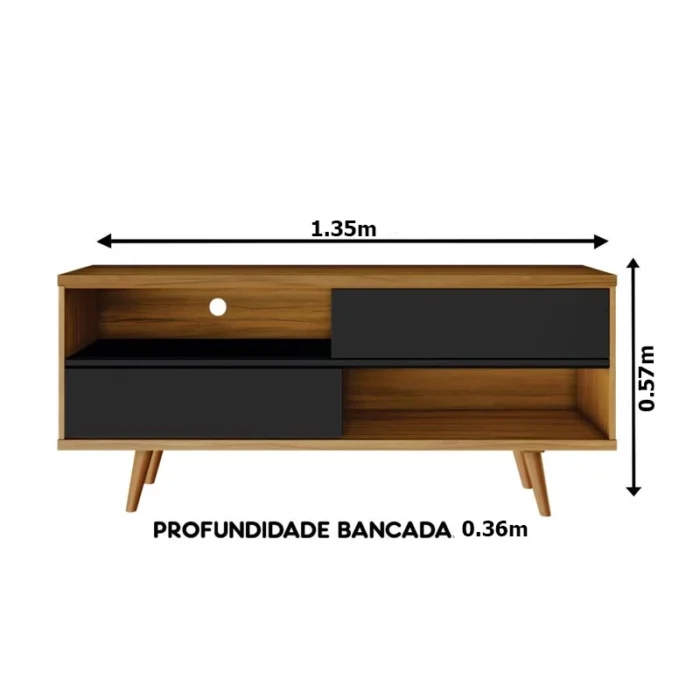 Rack Bancada NT 1180  TV até 50 Polegadas Larg.1.35m - Notável (rf) - Imagem 7