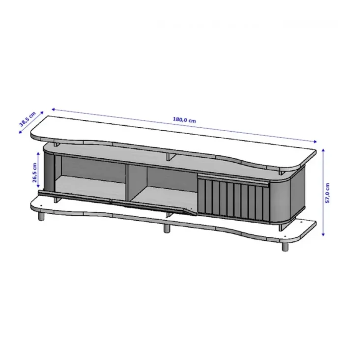 Rack Bancada Guarapari Nature/Off Para TV até 75 Polegadas Larg. 1.80m - Bechara (rf) - Imagem 5