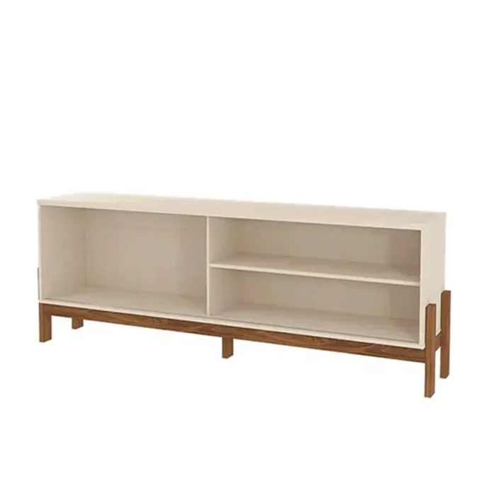 Rack Bancada New Aurora Pérola Metalizada/Cinamomo Mel TV até 75" Larg. 1.88m - Mobler (rf) - Imagem 7