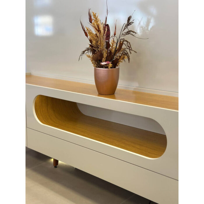 Rack Bancada Nobre C/LED para Tvs até 70" - Off White/Naturale (rn) - Imagem 5