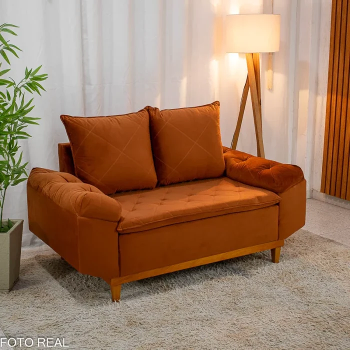 Sofá 2 lugares Bélgica Veludo Larg. 1.60m (rf) - Imagem 5