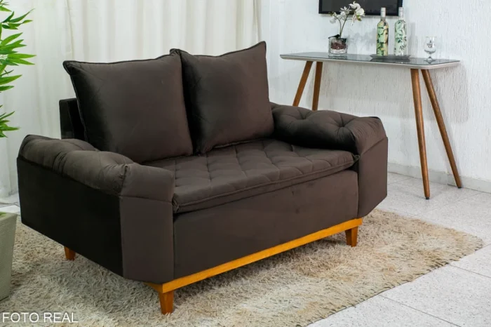 Sofá 2 lugares Bélgica Veludo Larg. 1.60m (rf) - Imagem 7