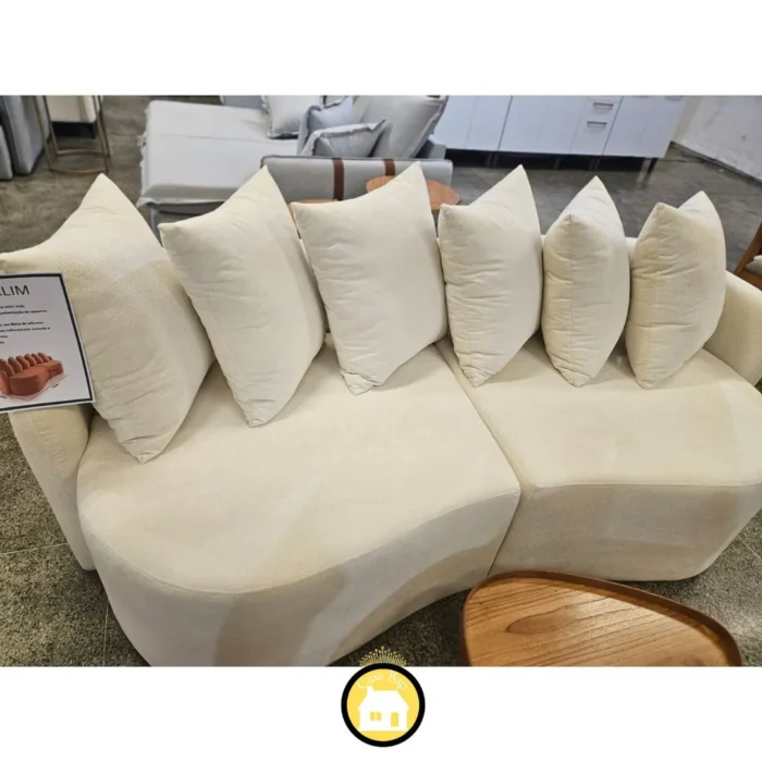 SOFA LIVING ORGANICO MERLIM – BOUCLE MARFIM/621 – JC ESTOFAD (rn) - Imagem 3