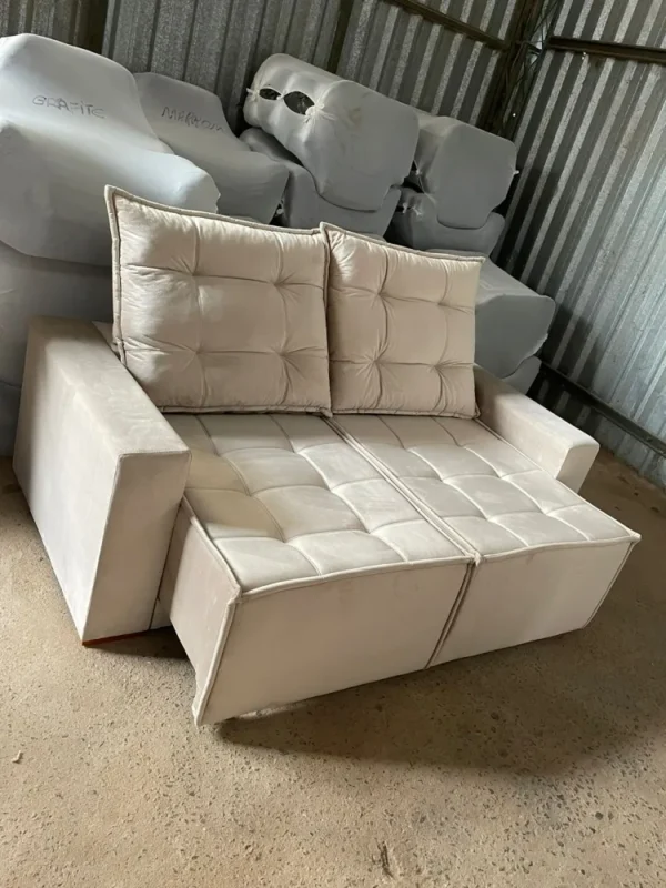 Sofá Macaé 3 Lugares Retrátil e Reclinável Tecido Suede 190cm União (pr)