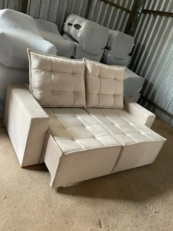 Sofá Macaé 3 Lugares Retrátil e Reclinável Tecido Suede 190cm União (pr)