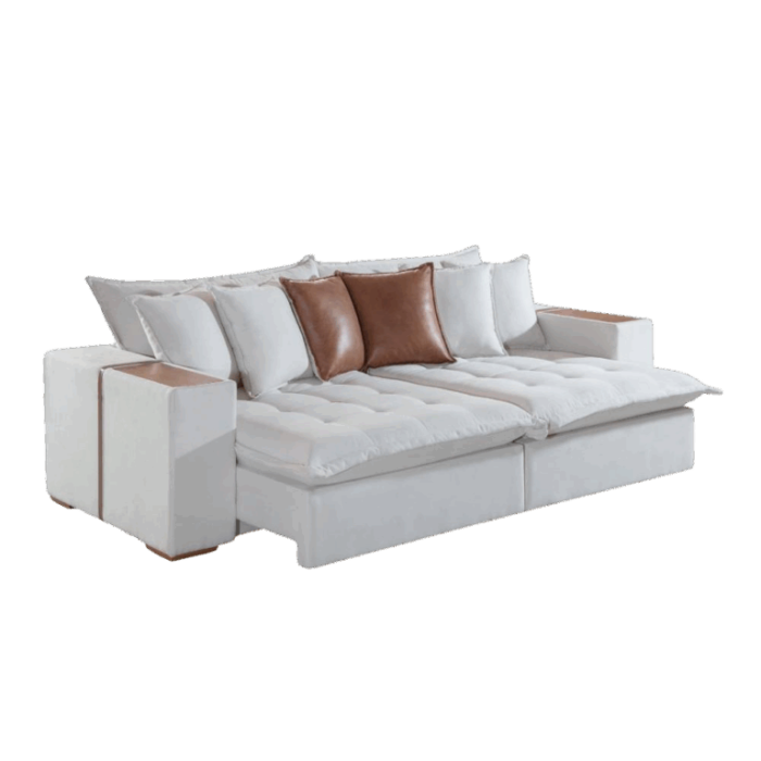 Sofá Cama Retrátil Tebas/Thebas 2,92 m Linho – INNOVE ESTOFADOS (tt) - Imagem 4