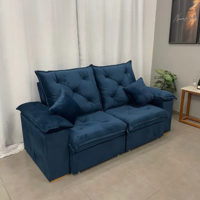 Sofá Porto Madero 4 Lugares Retrátil e Reclinável 230cm Tecido Veludo Imperial Decor (tt-pr) - Imagem 2