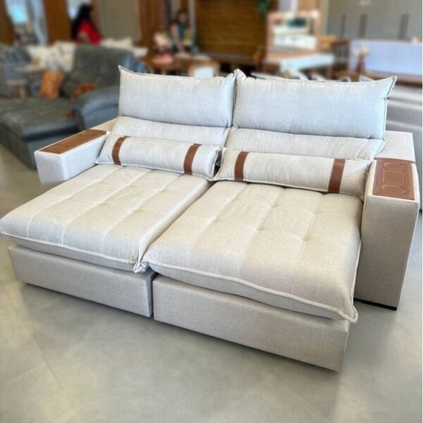 Sofá Retrátil e Reclinável Ravello 2,30 m Linho Marfim 12 – INNOVE ESTOFADOS (tt)