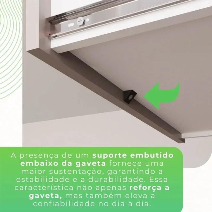 Armário Cozinha New Topázio Cinamomo/Off 6 Portas 2 Gavetas Larg. 1.65m - Sallêto-rf - Imagem 7