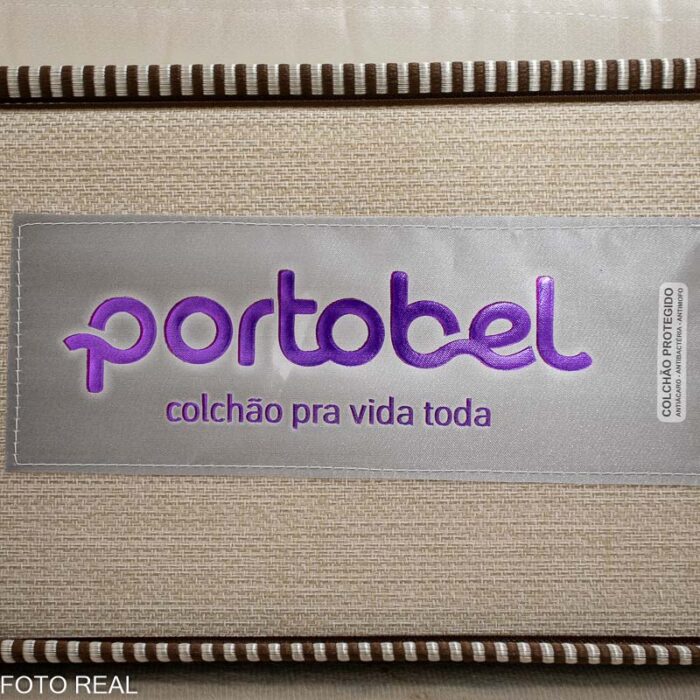 Box Casal Sued Bege Nosso Sonho + Colchão Casal Copacabana Linho Bege 138x188x68 Molas ensacadas - Portobel | Suporta até 240kg - Imagem 6