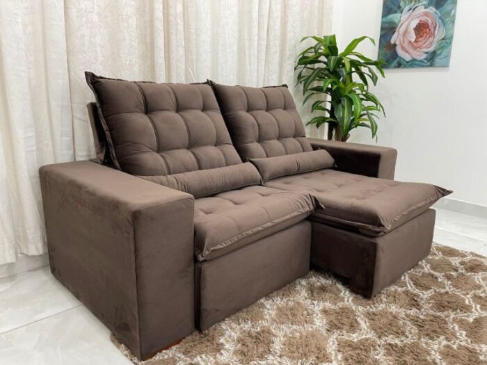 Sofá Retrátil Reclinável Small 2.00m –  Veludão (ld)