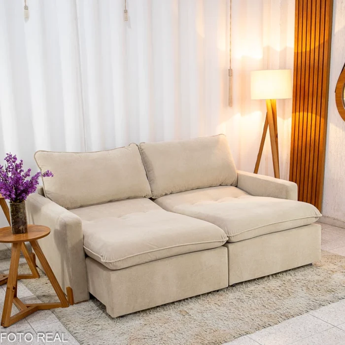 Sofá Retrátil Luma 2.00m Veludo Premium - Sem Caixa (rf) - Imagem 5