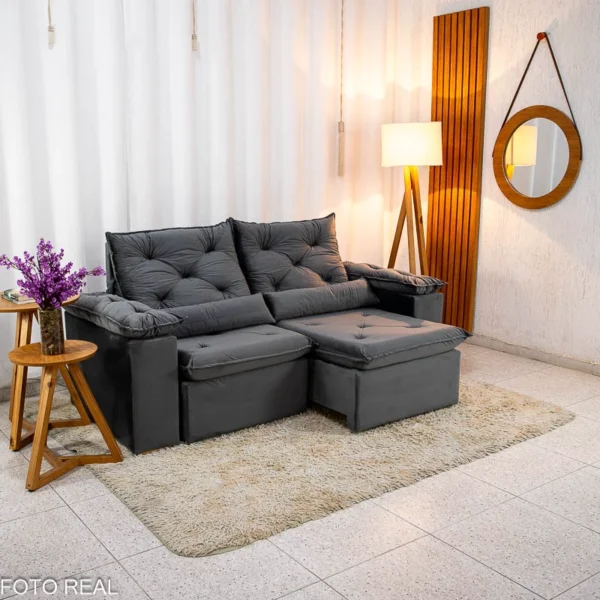 Sofá Retrátil Reclinável Chile 1.96m Veludo - D28 Sof (rf)
