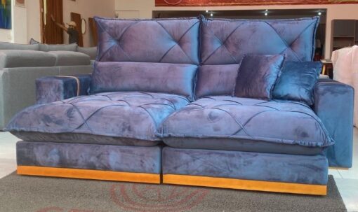 Sofá Retrátil e Reclinável Gran  Light 2,00 m Veludo – QUINE ESTOFADOS.T