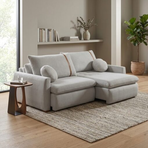 Sofá Cama Retrátil Lagoon 2,30 m Linho  – CONFORT LAR ESTOFADOS tt