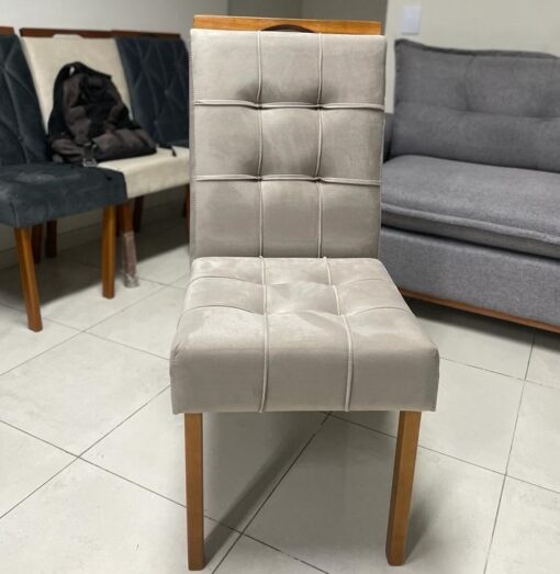 Mesa Amora BA35 160 Canela/Off White com 6 Cadeiras Sophia Veludo – KAPPESBERG + WM DECOR tt - Imagem 5